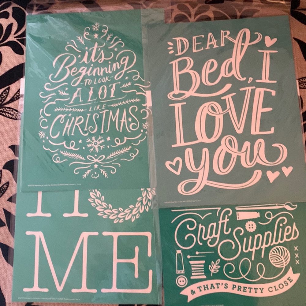🎀 NEW Chalk Couture Stencils Bundle of 4 8.5 x 11 * Love Home Crafts & Holidays - Picture 1 of 7